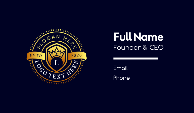 Premium Shield Crown Business Card